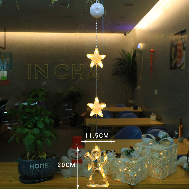 3 luces LED navideñas con forma de estrella para colgar en el árbol de Navidad, adornos para ventanas, decoración para el hogar, Navidad, Año Nuevo