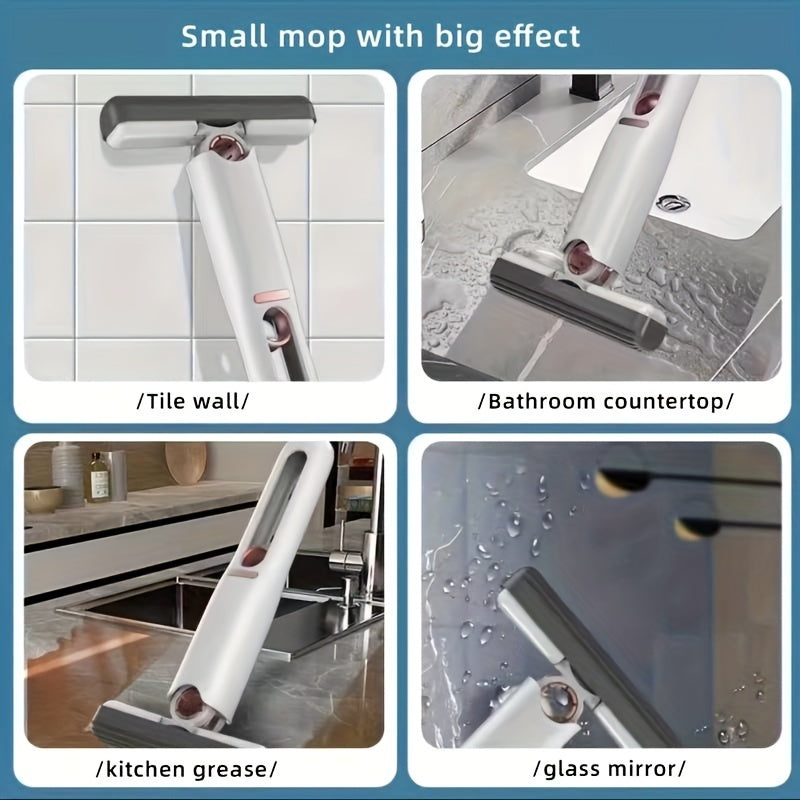 Mini trapeador portátil autoexprimible, fácil de lavar a mano, potente y absorbente, multifunción, para escritorio, ventanas, vidrios, cocina, coche, esponja, herramientas de limpieza del hogar.