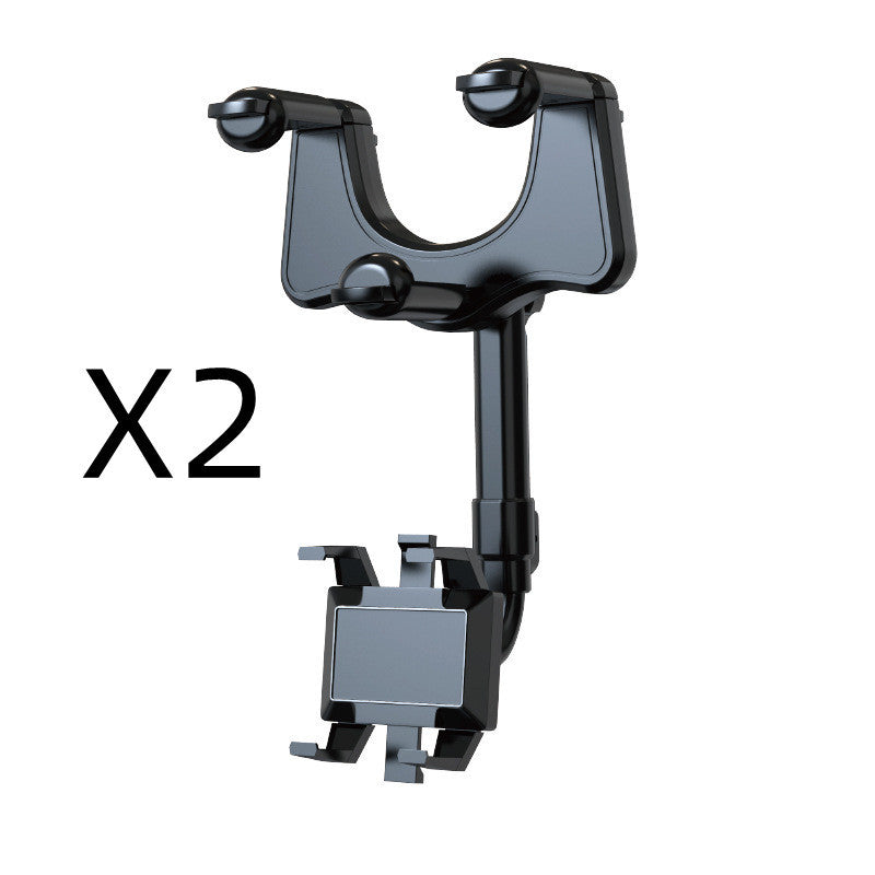 Soporte para teléfono con espejo retrovisor para coche, giratorio y retráctil, multifuncional, 360 grados, apto para todos los teléfonos móviles y coches.