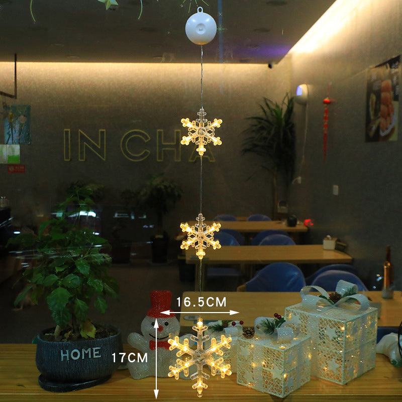 3 luces LED navideñas con forma de estrella para colgar en el árbol de Navidad, adornos para ventanas, decoración para el hogar, Navidad, Año Nuevo