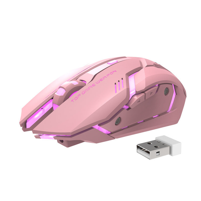 Ratón para juegos silencioso con carga inalámbrica