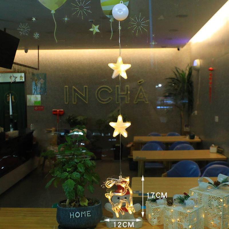 3 luces LED navideñas con forma de estrella para colgar en el árbol de Navidad, adornos para ventanas, decoración para el hogar, Navidad, Año Nuevo