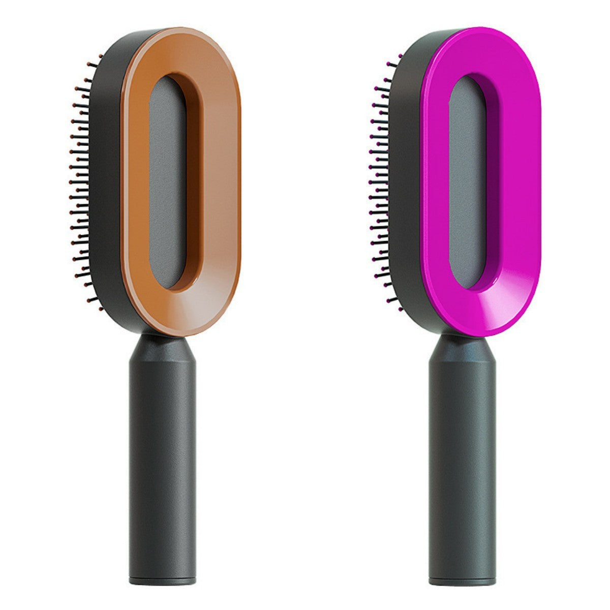 Cepillo autolimpiante para el cabello para mujeres, con una sola tecla, para la pérdida del cabello, masajeador de bolsas de aire, peine para el cuero cabelludo, cepillo antiestático.