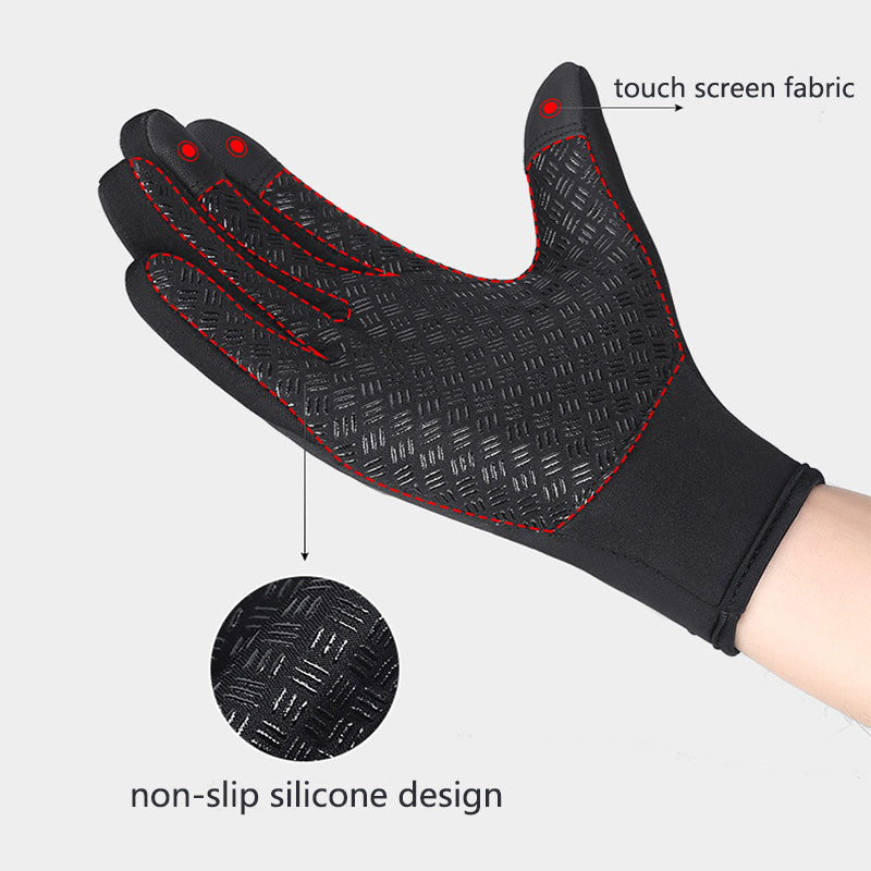 Guantes de invierno para pantalla táctil, para motocicleta, deslizantes, impermeables, deportivos, con forro polar