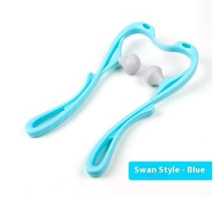 Masajeador de cuello manual de seis ruedas con rodillos de masaje para aliviar el dolor.