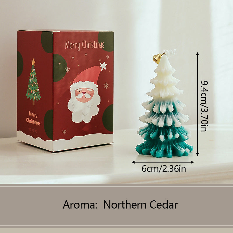 Vela de Feliz Navidad 3D con forma de árbol de Navidad, velas de aromaterapia, adornos para Navidad, fiesta de Año Nuevo, decoración del hogar, regalo de Navidad