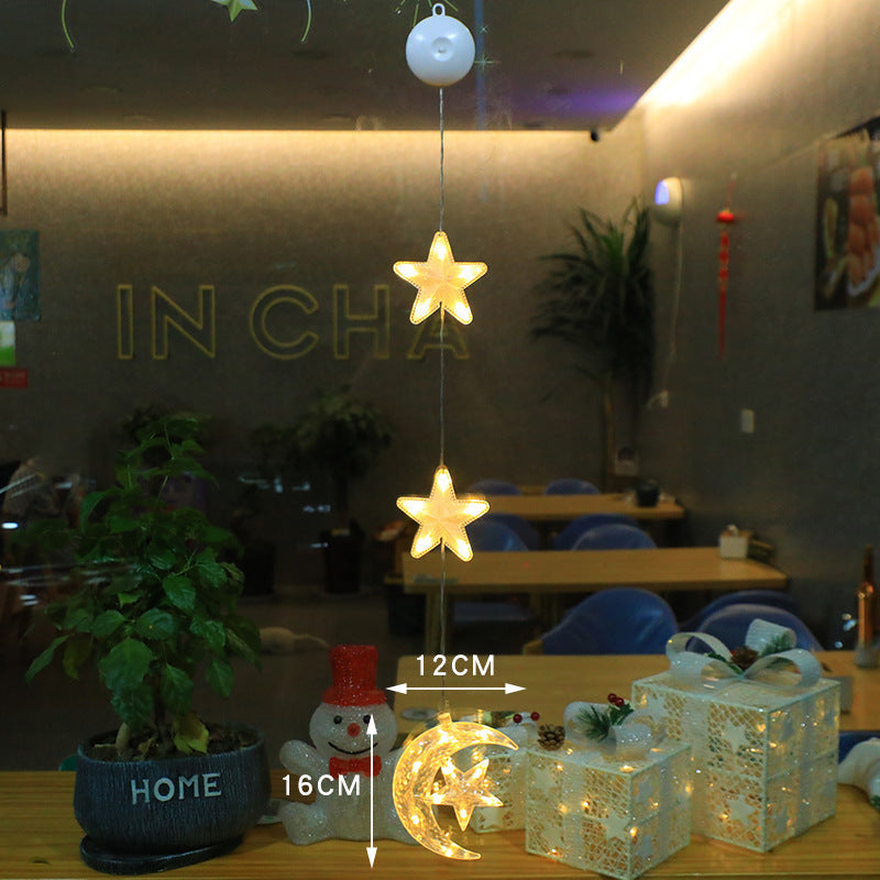 3 luces LED navideñas con forma de estrella para colgar en el árbol de Navidad, adornos para ventanas, decoración para el hogar, Navidad, Año Nuevo