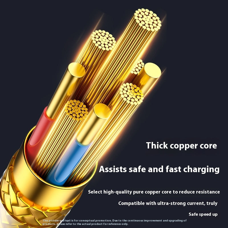 Cable de carga ultrarrápido de 120 W para coche con núcleo de cobre puro