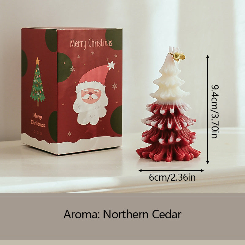 Vela de Feliz Navidad 3D con forma de árbol de Navidad, velas de aromaterapia, adornos para Navidad, fiesta de Año Nuevo, decoración del hogar, regalo de Navidad