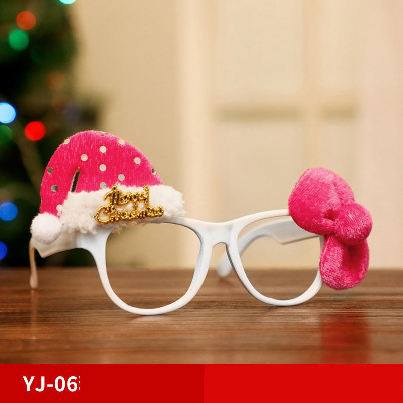 Marco de gafas navideñas, Papá Noel, muñeco de nieve, alce, accesorios de disfraces para niños, decoraciones navideñas para el hogar, decoración navideña