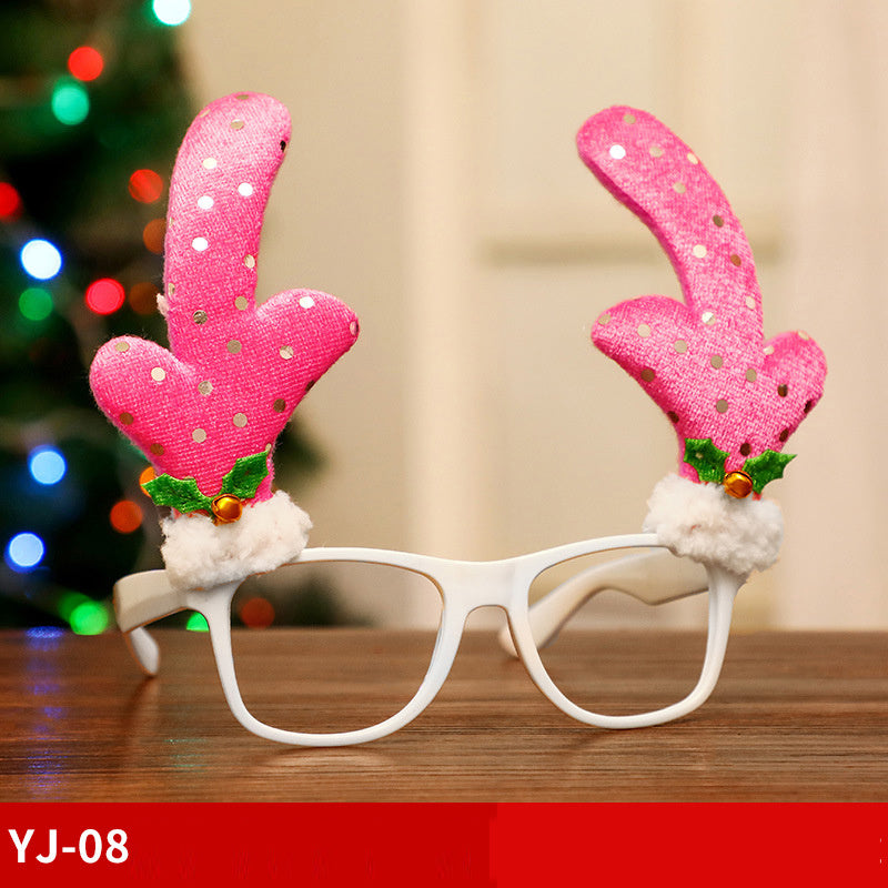 Marco de gafas navideñas, Papá Noel, muñeco de nieve, alce, accesorios de disfraces para niños, decoraciones navideñas para el hogar, decoración navideña