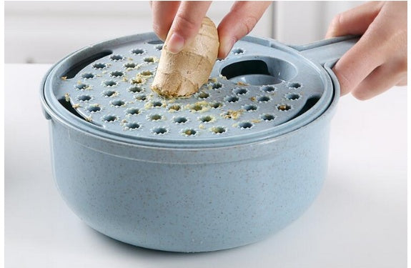 Mandolina 8 en 1, cortador de verduras, pelador de patatas, rallador de zanahorias y cebollas con colador.