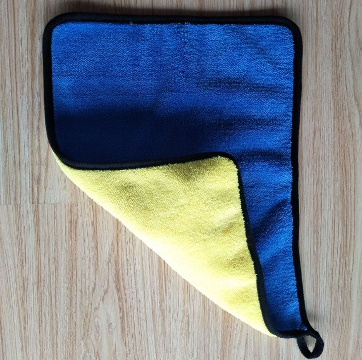 Toalla de lavado de coche de dos colores, de doble cara y de doble uso