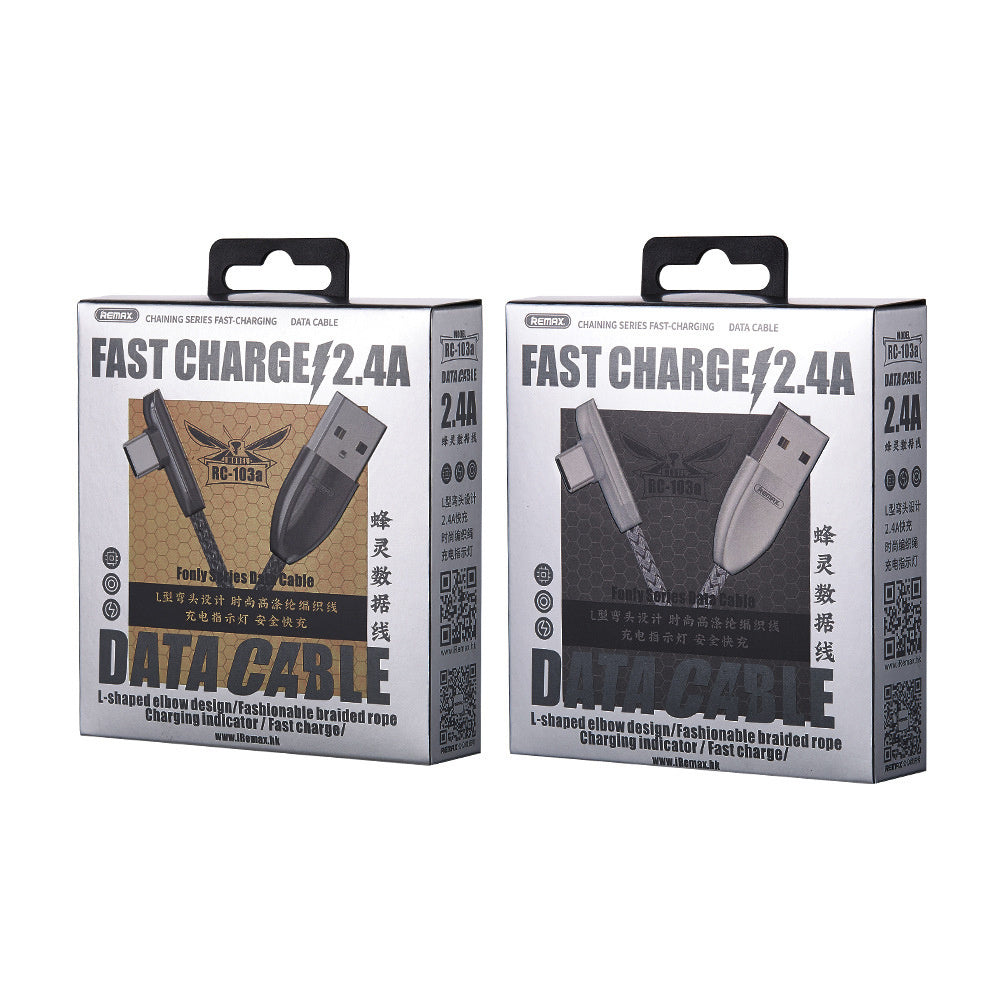 Cable de datos de codo trenzado
