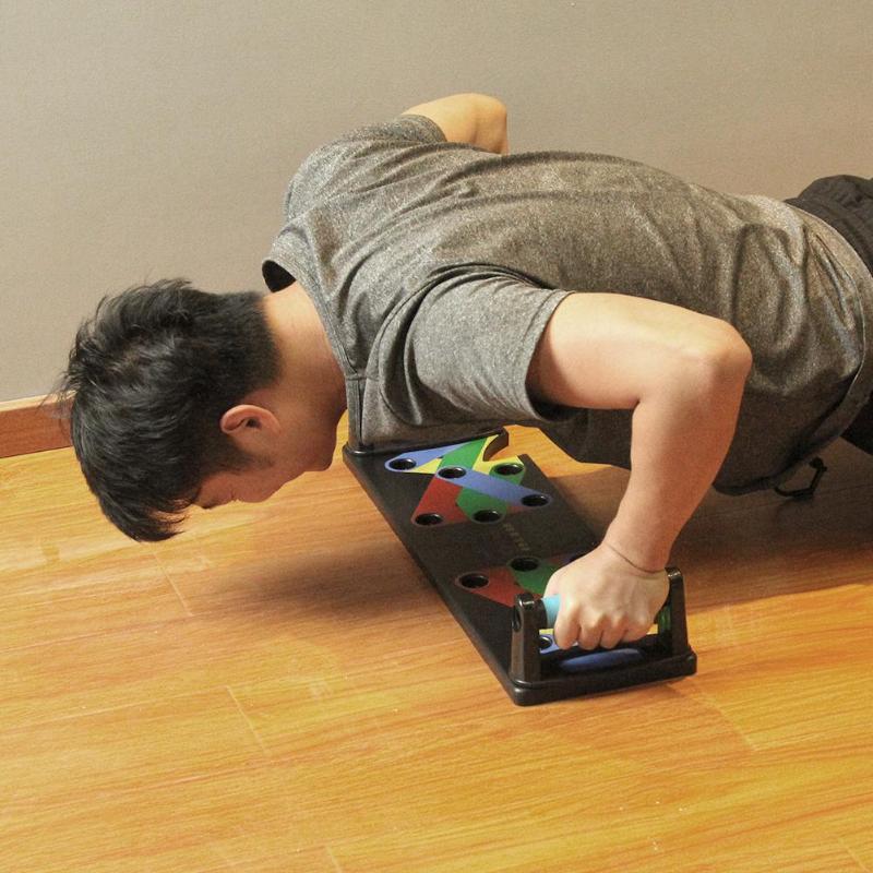 Soporte para tabla de flexiones con nueve funciones para gimnasios de interior