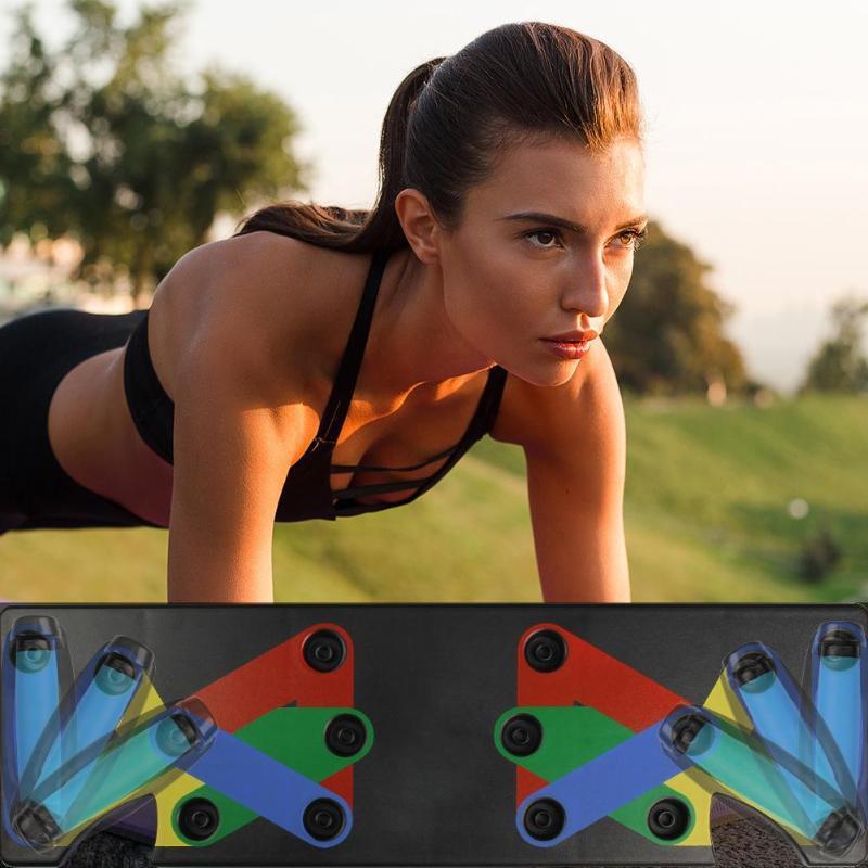 Soporte para tabla de flexiones con nueve funciones para gimnasios de interior