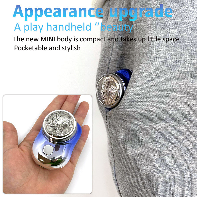 Mini afeitadora facial inalámbrica portátil, recargable por USB, eléctrica, en seco y húmedo, sin dolor, tamaño pequeño, para hombres.