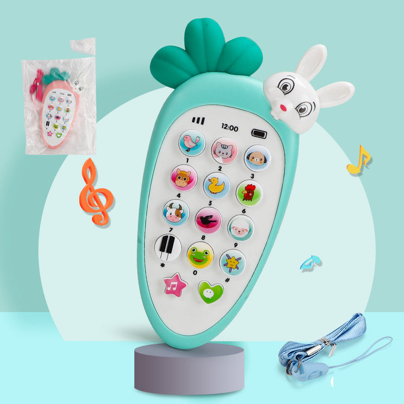 Juguete para teléfono móvil de rábano de música de simulación para niños