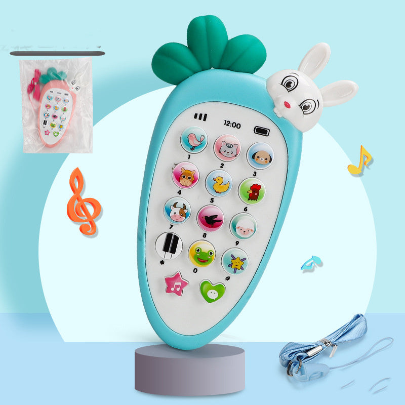 Juguete para teléfono móvil de rábano de música de simulación para niños