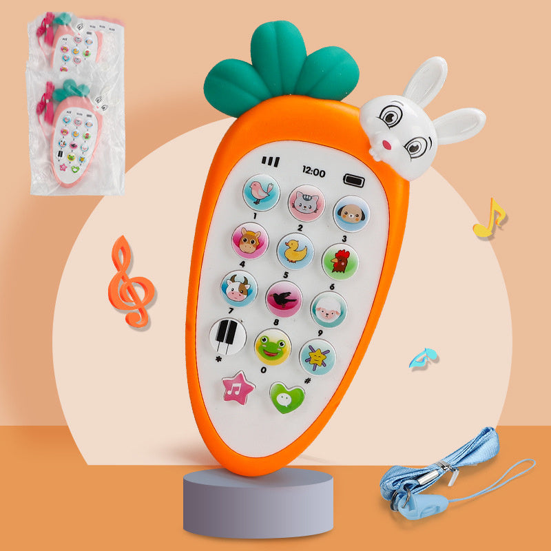 Juguete para teléfono móvil de rábano de música de simulación para niños