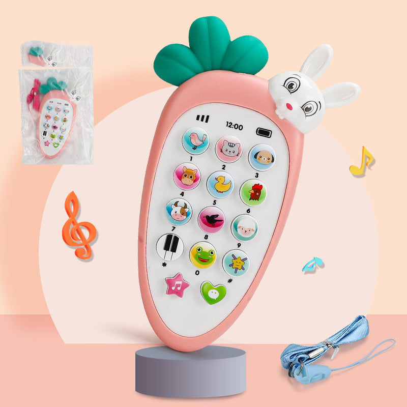 Juguete para teléfono móvil de rábano de música de simulación para niños