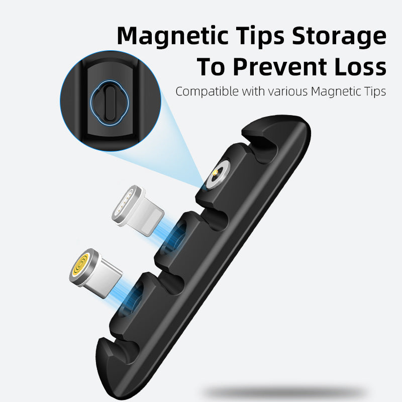 Organizador de cables magnéticos de datos para escritorio, de plástico suave, para regalo creativo, organizador de cables fijos