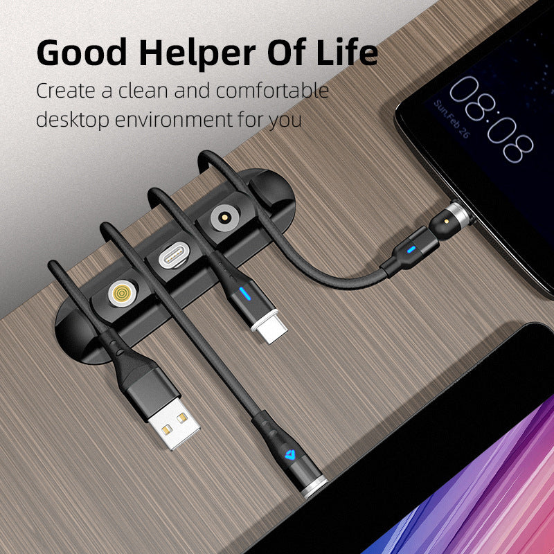 Organizador de cables magnéticos de datos para escritorio, de plástico suave, para regalo creativo, organizador de cables fijos
