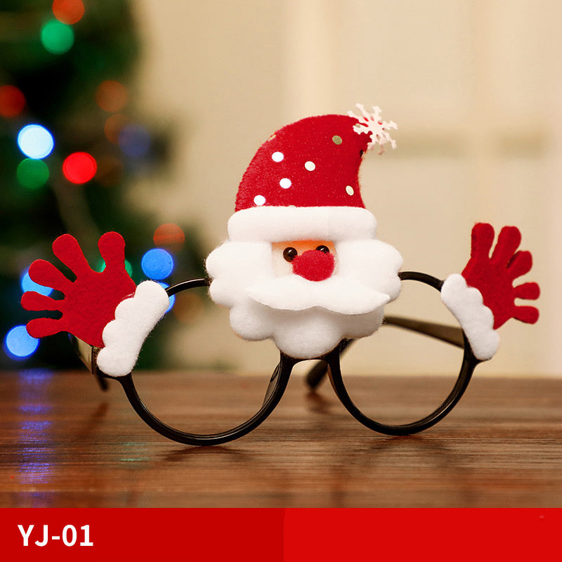 Marco de gafas navideñas, Papá Noel, muñeco de nieve, alce, accesorios de disfraces para niños, decoraciones navideñas para el hogar, decoración navideña