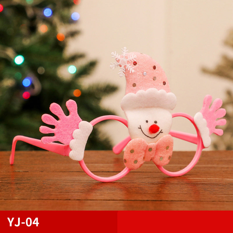 Marco de gafas navideñas, Papá Noel, muñeco de nieve, alce, accesorios de disfraces para niños, decoraciones navideñas para el hogar, decoración navideña