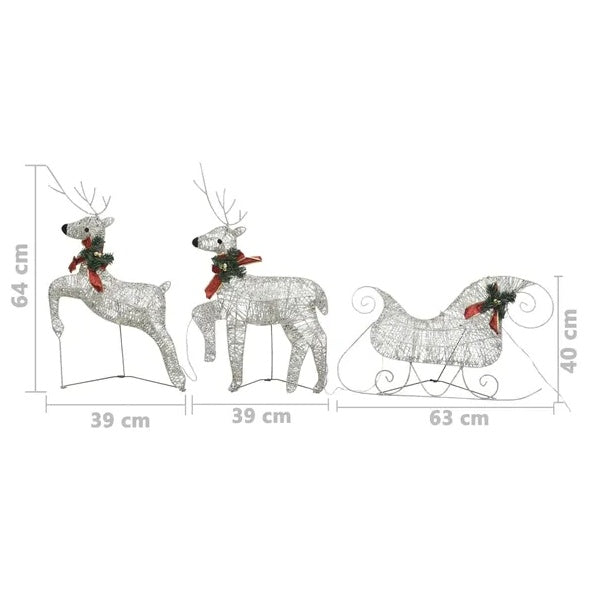 Reindeer & Sleigh Christmas Decoration with 60 LEDs