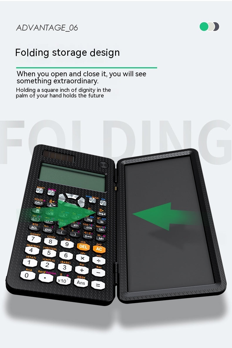 Calculadora científica plegable 2 en 1, tableta de escritura a mano, calculadora con función de aprendizaje, calculadora científica de escritorio plegable.