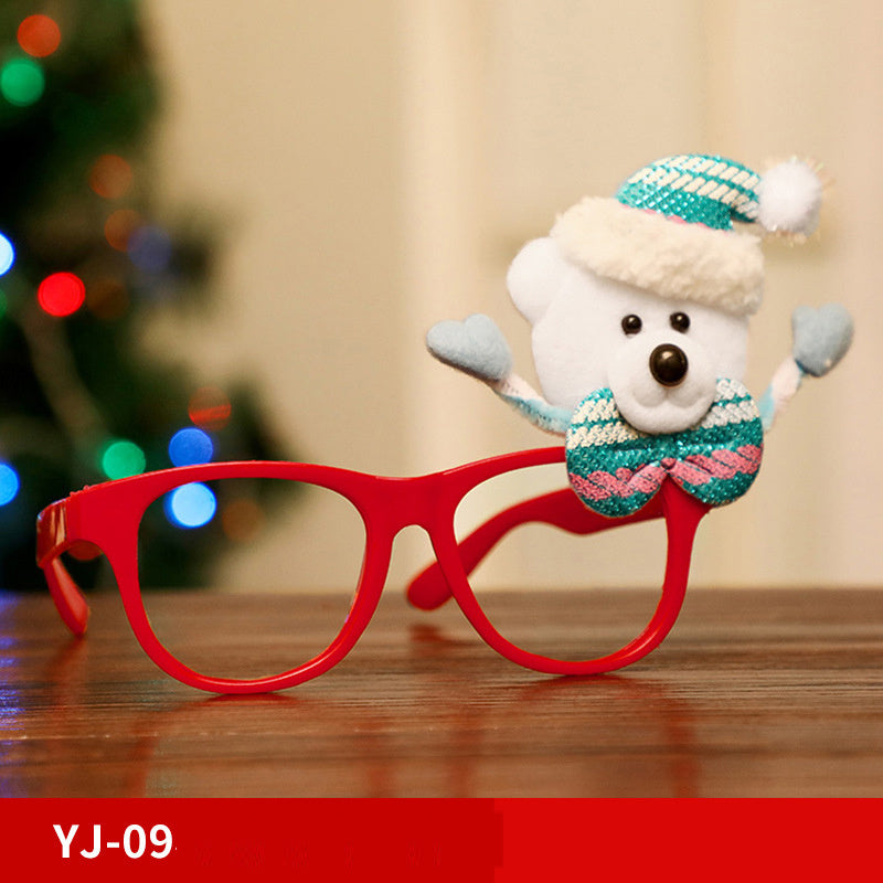 Marco de gafas navideñas, Papá Noel, muñeco de nieve, alce, accesorios de disfraces para niños, decoraciones navideñas para el hogar, decoración navideña