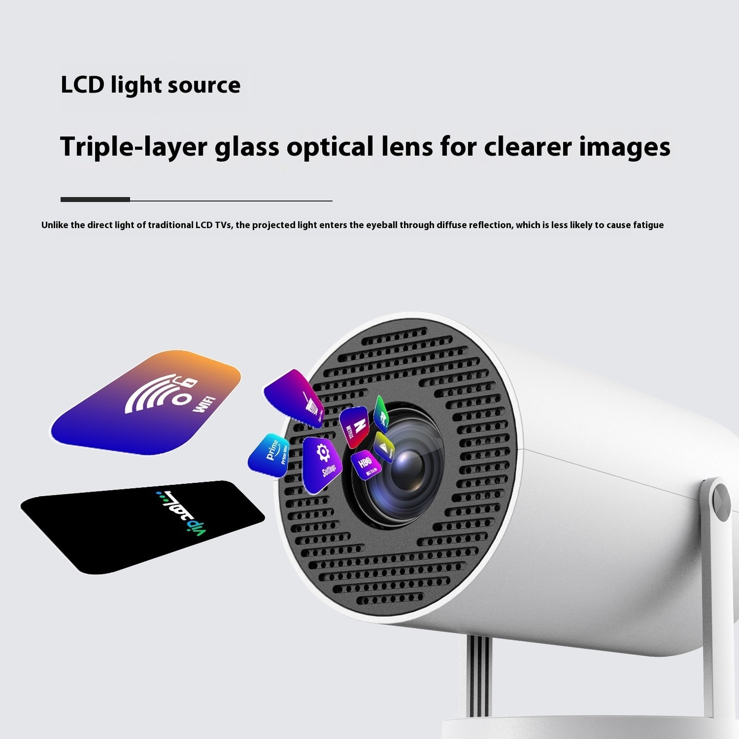 Proyector portátil pequeño y recto para uso doméstico, ángulo de proyección de 180 grados, enfoque automático, proyector de vídeo doméstico.