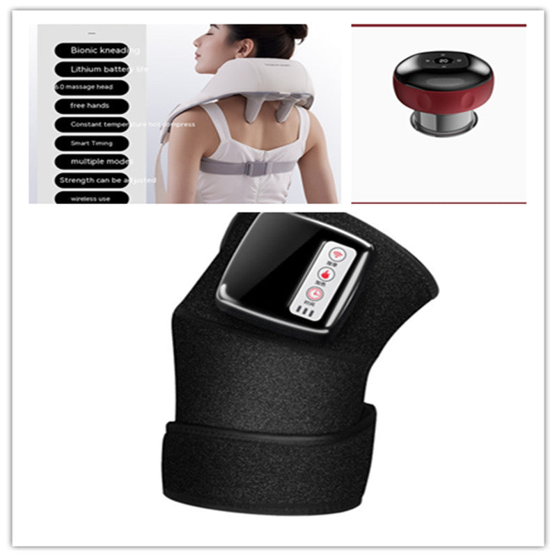 Masajeador eléctrico de rodilla con calefacción por infrarrojos, terapia de vibración, máquina de fisioterapia, masajeador para aliviar el dolor.