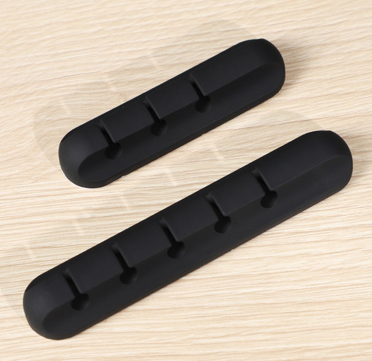 Organizador de cables USB de silicona para escritorio, clips multiusos.