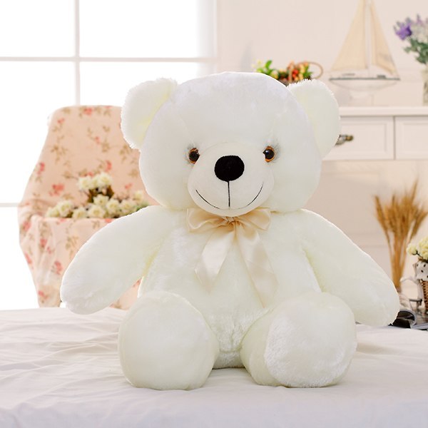 Oso de peluche LED creativo con luz, peluche colorido y brillante, regalo de Navidad para niños, almohada