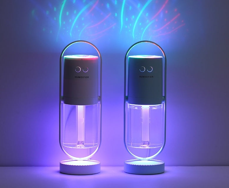 Humidificador de aire USB Magic Shadow para el hogar con luces, generador de niebla ultrasónico para coche.