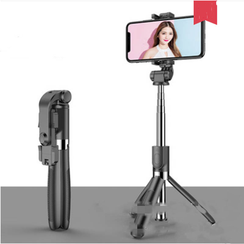 Compatible con Apple, trípode para selfies, soporte triangular universal para móvil con Bluetooth.
