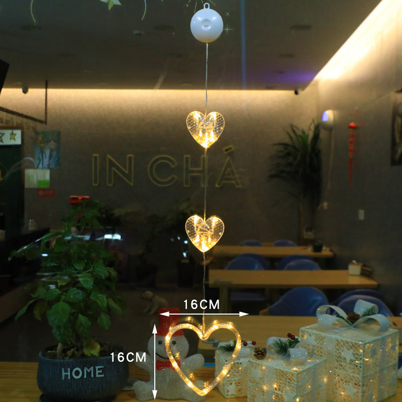 3 luces LED navideñas con forma de estrella para colgar en el árbol de Navidad, adornos para ventanas, decoración para el hogar, Navidad, Año Nuevo