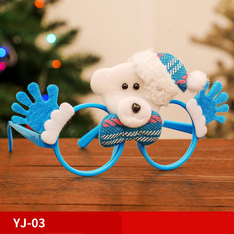 Marco de gafas navideñas, Papá Noel, muñeco de nieve, alce, accesorios de disfraces para niños, decoraciones navideñas para el hogar, decoración navideña