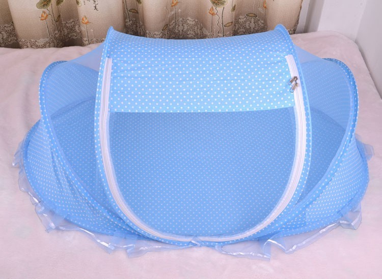 Red de cuna plegable para bebé con almohada (juego de 2 piezas)