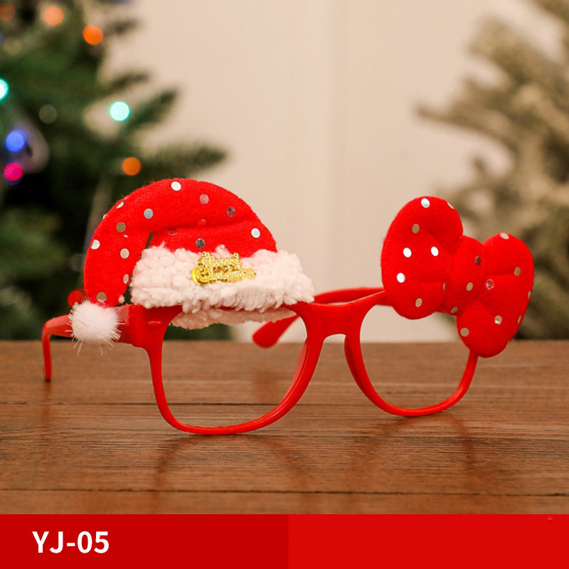 Marco de gafas navideñas, Papá Noel, muñeco de nieve, alce, accesorios de disfraces para niños, decoraciones navideñas para el hogar, decoración navideña