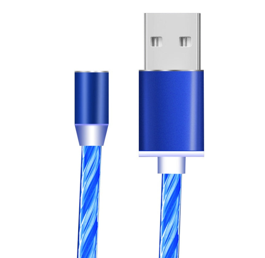 Compatible con Apple, cable de datos de transmisión magnética con luz fluida para iPhone y Android Tipo C