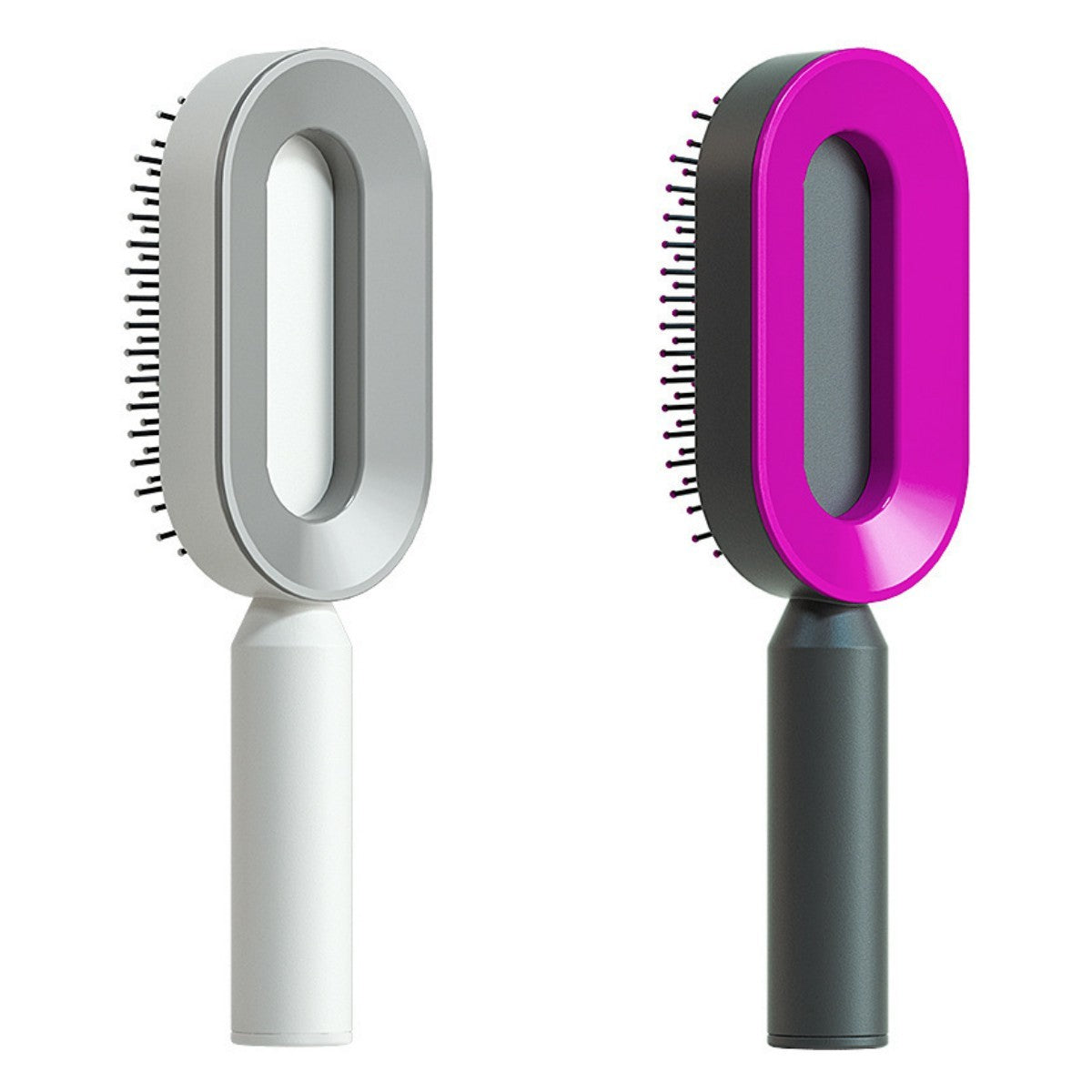 Cepillo autolimpiante para el cabello para mujeres, con una sola tecla, para la pérdida del cabello, masajeador de bolsas de aire, peine para el cuero cabelludo, cepillo antiestático.