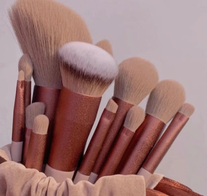 Juego de 13 brochas de maquillaje, corrector, rubor, sombra de ojos, iluminador, base, herramientas de belleza cosméticas.