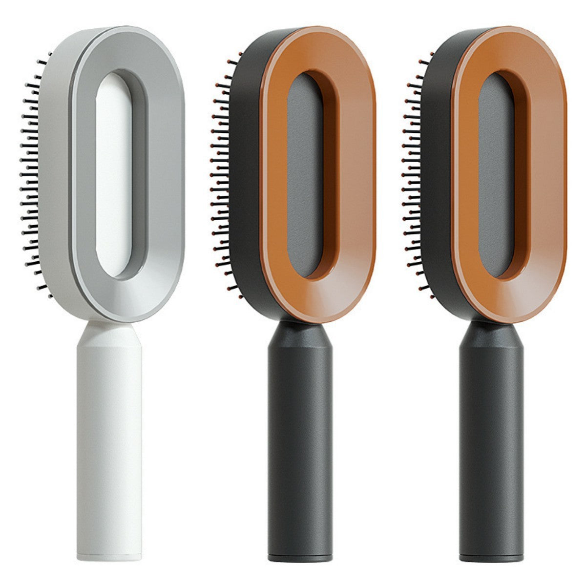 Cepillo autolimpiante para el cabello para mujeres, con una sola tecla, para la pérdida del cabello, masajeador de bolsas de aire, peine para el cuero cabelludo, cepillo antiestático.