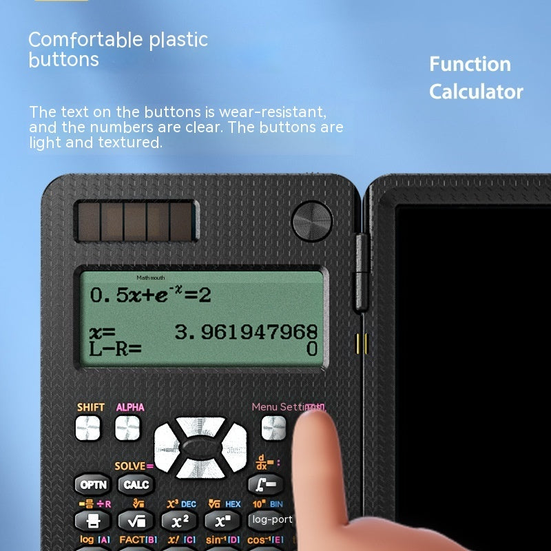 Calculadora científica plegable 2 en 1, tableta de escritura a mano, calculadora con función de aprendizaje, calculadora científica de escritorio plegable.