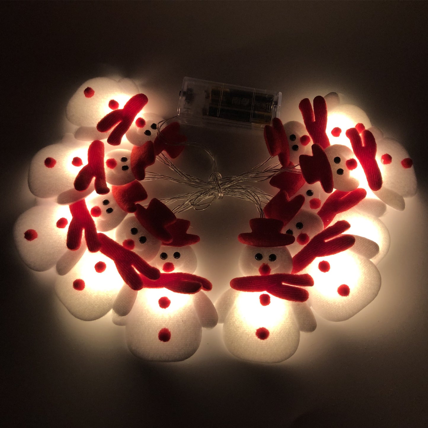 Guirnalda de luces LED con forma de muñeco de nieve para decoración navideña, decoración para el hogar, adorno navideño de Año Nuevo