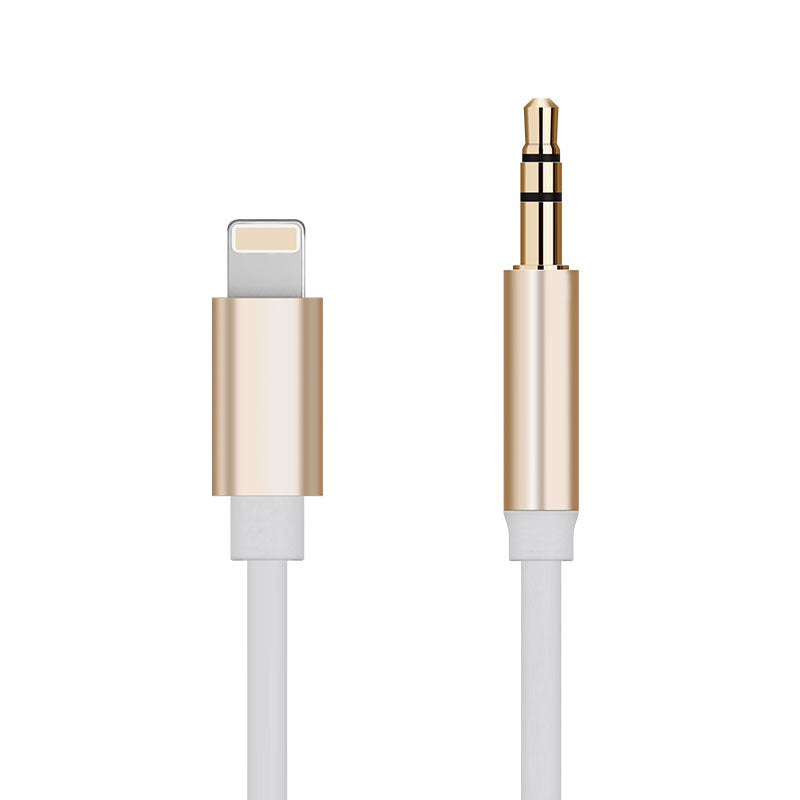 Compatible con Apple, para iPhone desde el 5 hasta el 14, Línea de audio auxiliar para vehículo, Línea de caja de audio, Interfaz Lightning Turn 3.5