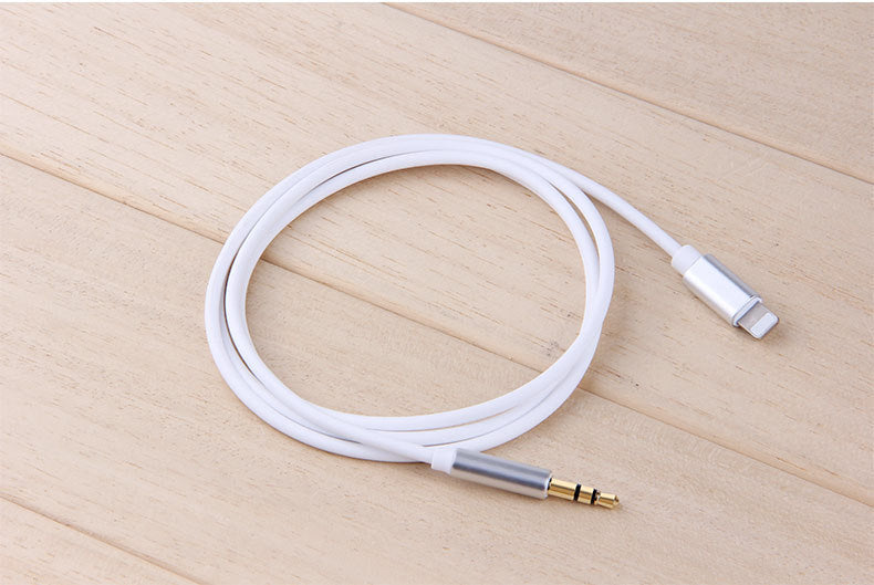 Compatible con Apple, para iPhone desde el 5 hasta el 14, Línea de audio auxiliar para vehículo, Línea de caja de audio, Interfaz Lightning Turn 3.5